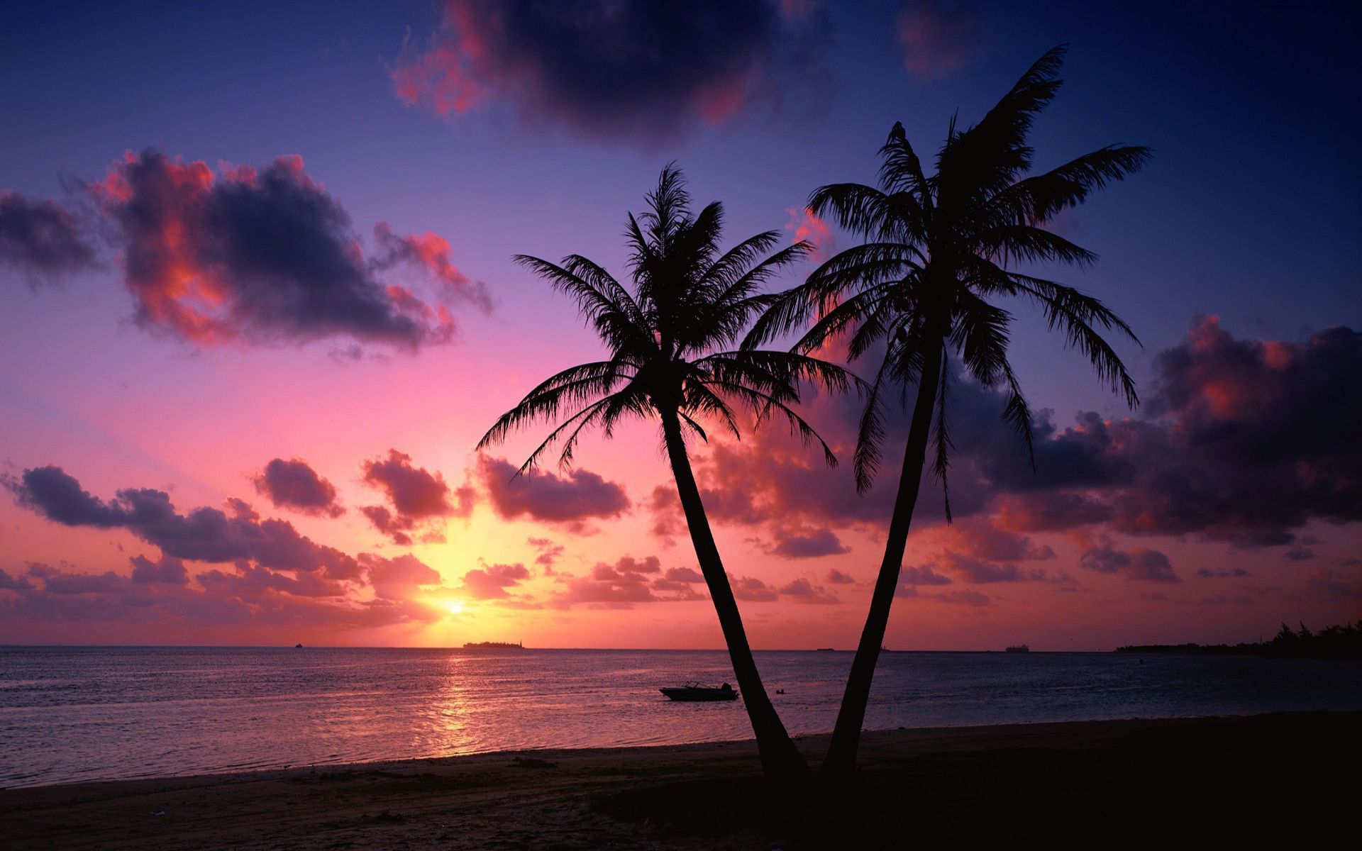 Tropical Island Beach Sunset HD Wallpaper, imágenes de fondo