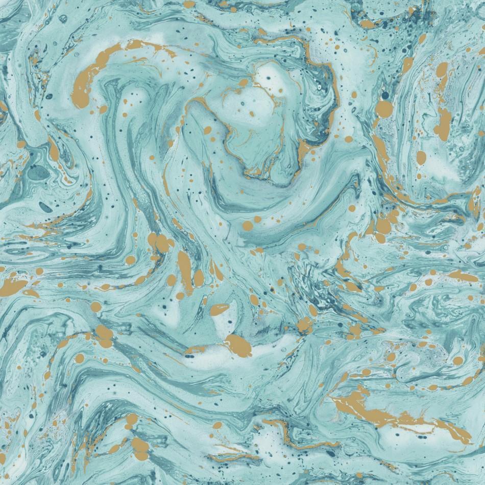 Azurite Teal Marble Wallpaper