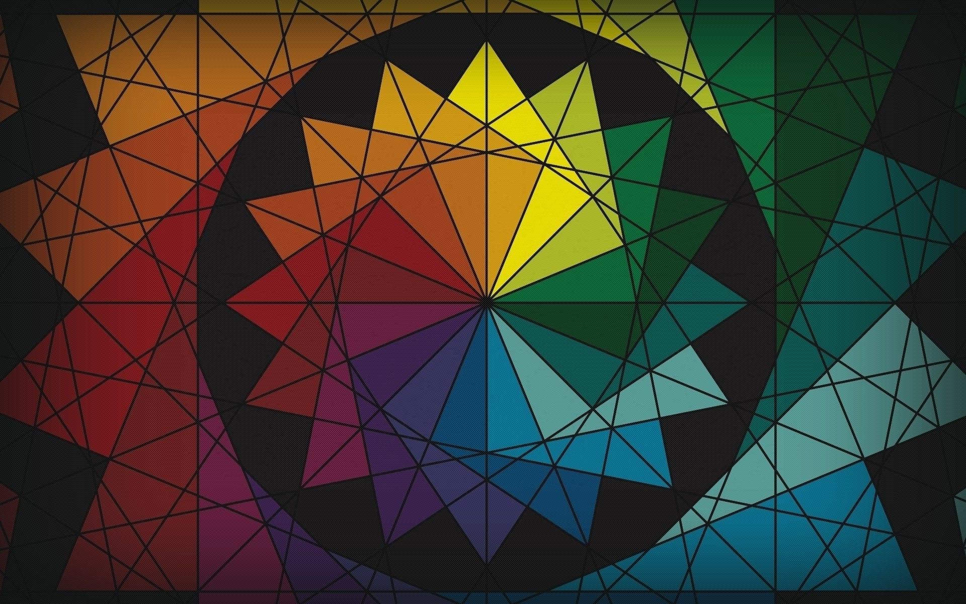 abstracto, colorido, círculo, triángulo, rueda de color Fondos de pantalla HD