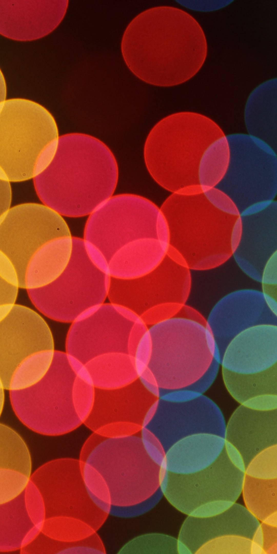 Círculos coloridos y superpuestos, bokeh, fondo de pantalla 1080x2160 | Resumen
