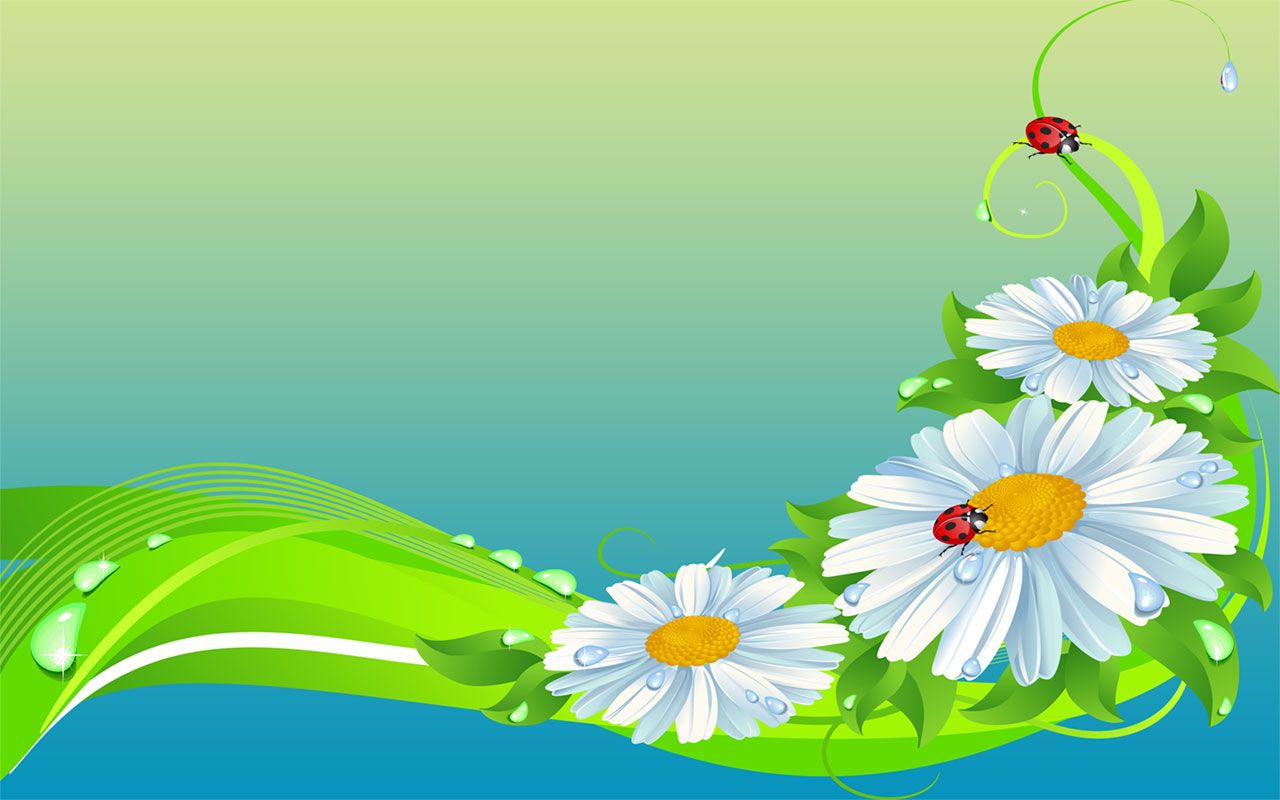 Descargar gratis Sunflower Ladybug leaf drop vector Flower Wallpapers