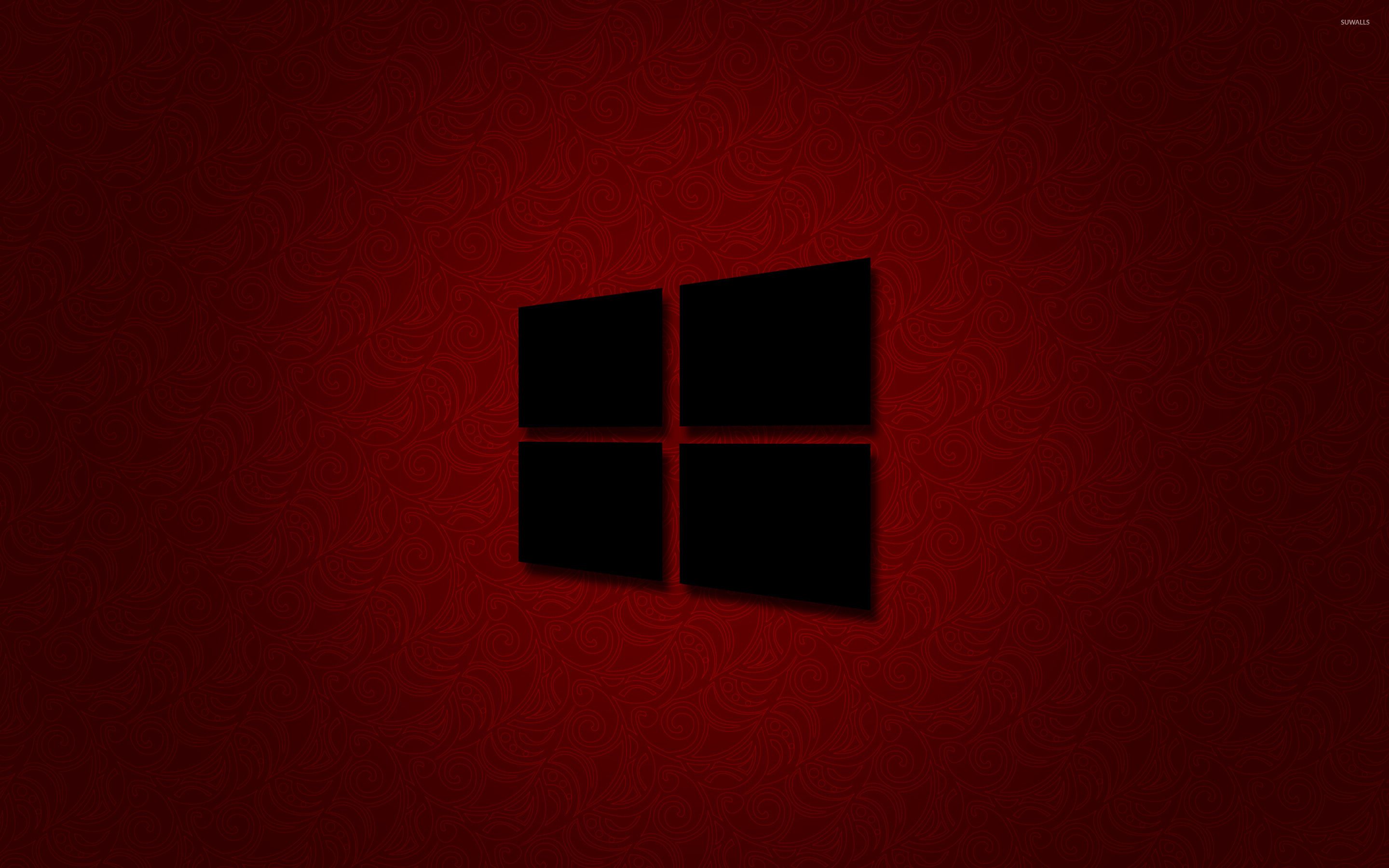 Logotipo de Windows 10 negro sobre fondo rojo - Fondos de pantalla de computadora - # 45695