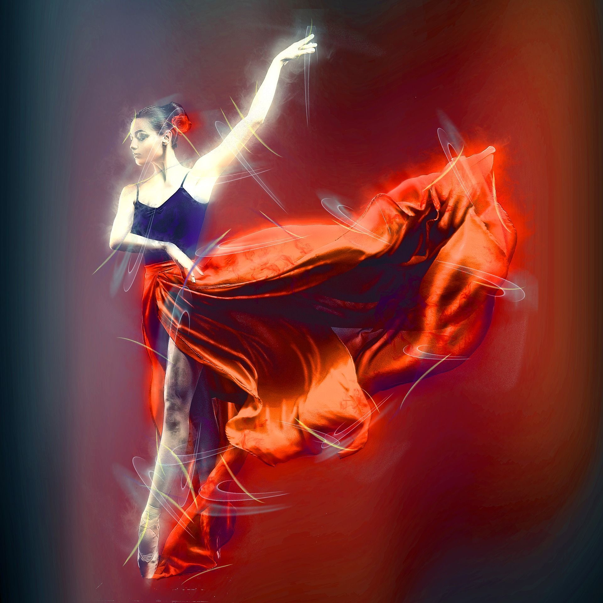 Bailarina vestido rojo Manipulación de fotos # 4584 Fondos de pantalla y