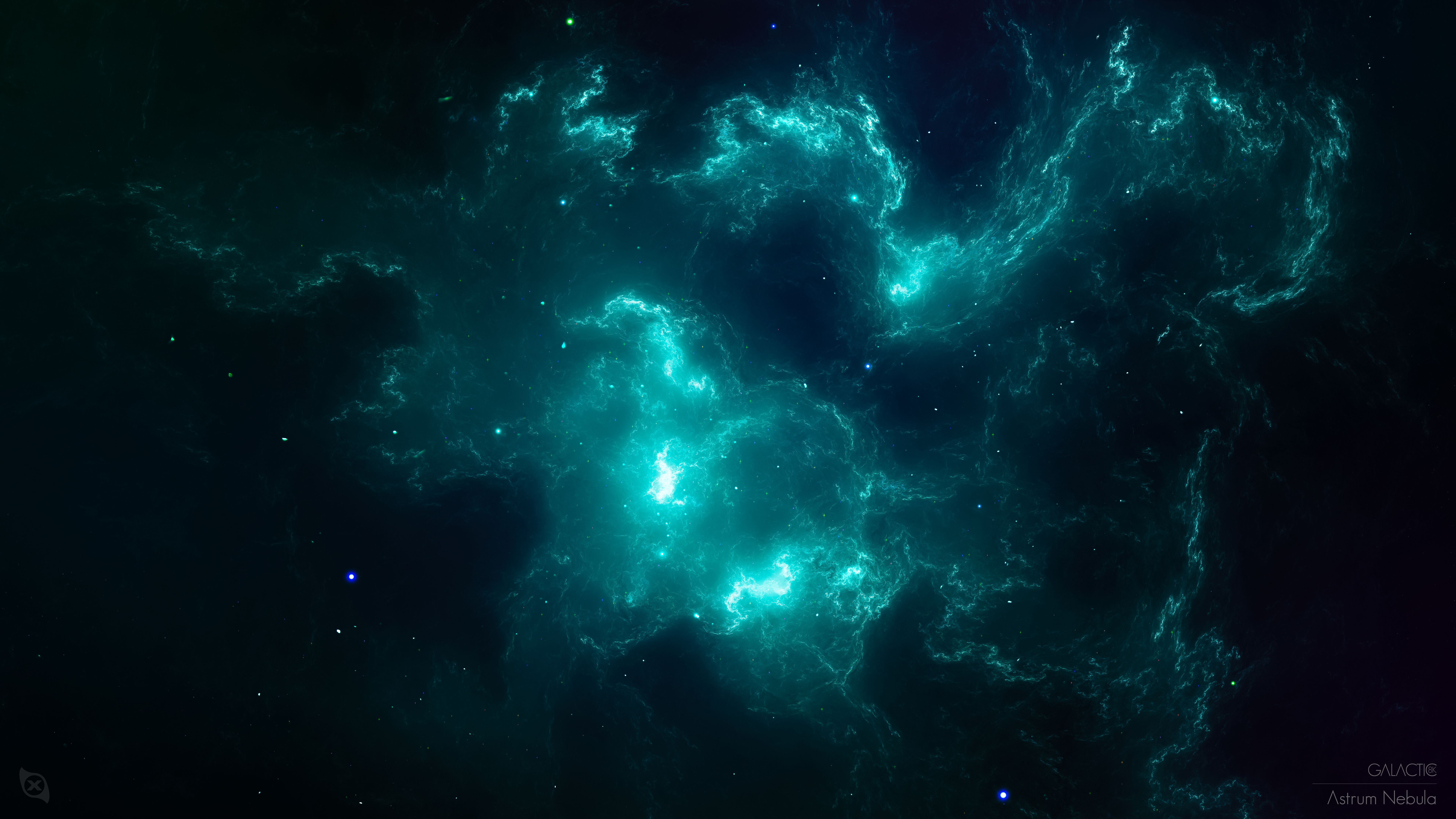 Nebulosa de papel tapiz, verde azulado, turquesa, 4K, 8K, espacio, # 15333