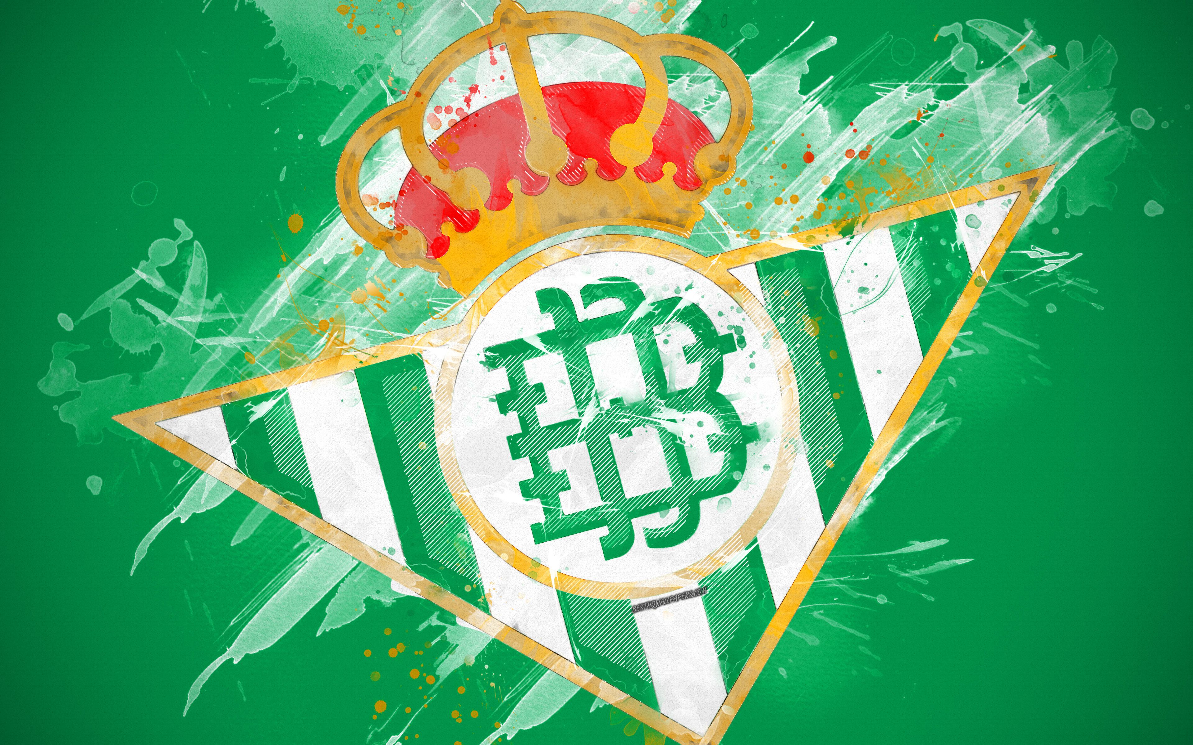 Descargar fondos de pantalla Real Betis FC, 4k, pintura, creativo, español