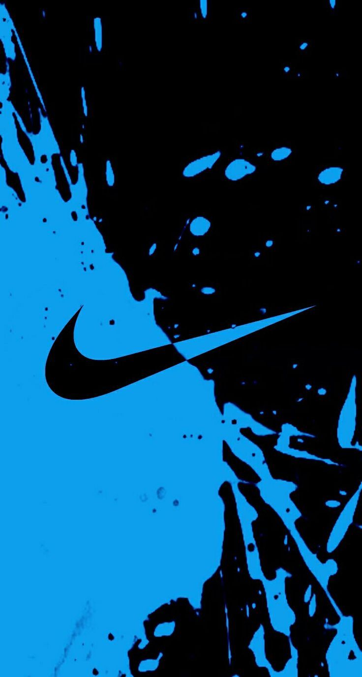 Azul Nike Wallpaper Iphone 6 Resolución - Azul Y Negro Nike Logo