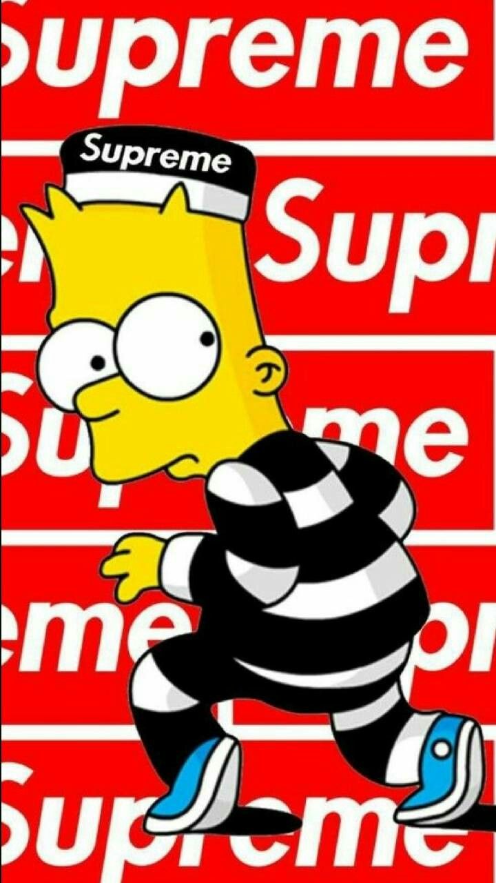 Bart Simpson Supreme | Supremo en 2019 | Fondo de pantalla supremo