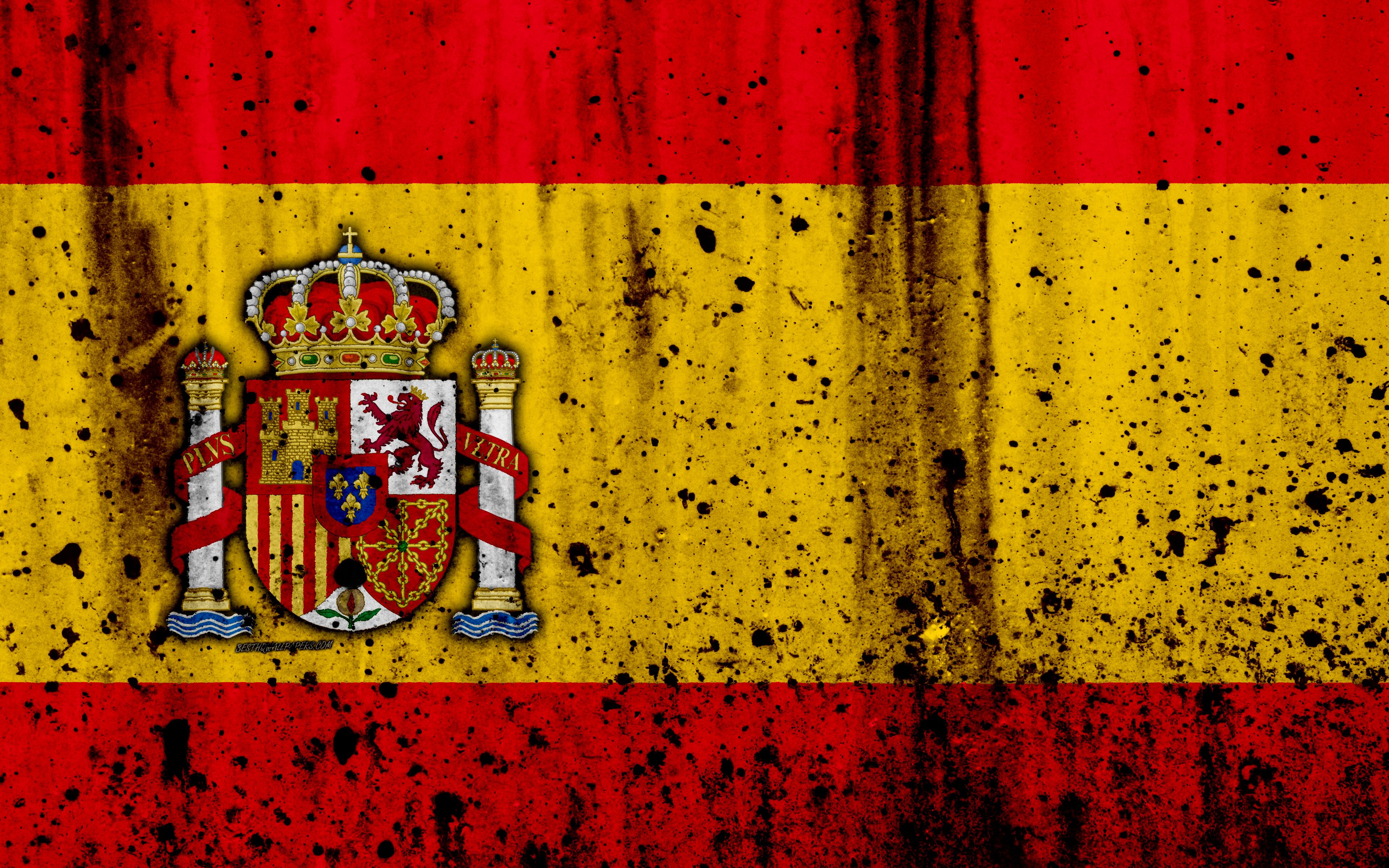 Descargar fondos de pantalla Bandera española, 4k, grunge, bandera de España, Europa