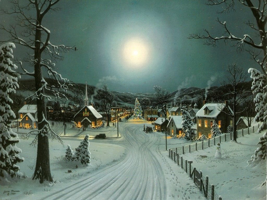 Christmas Landscape Snow Wallpaper