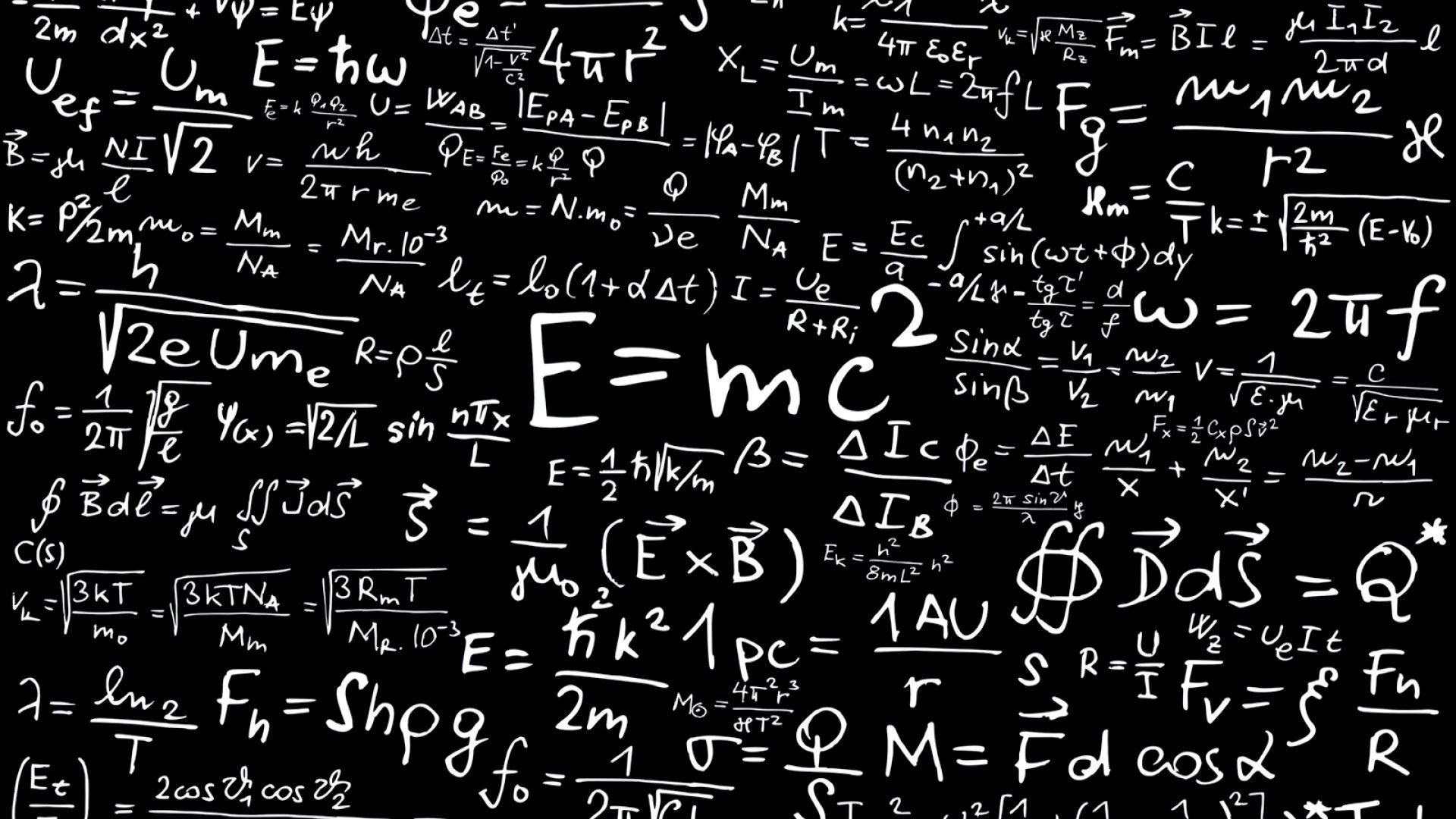 Descargar 1920x1080 E = mc ^ 2, Fórmula Einstein, Blackboard Wallpapers