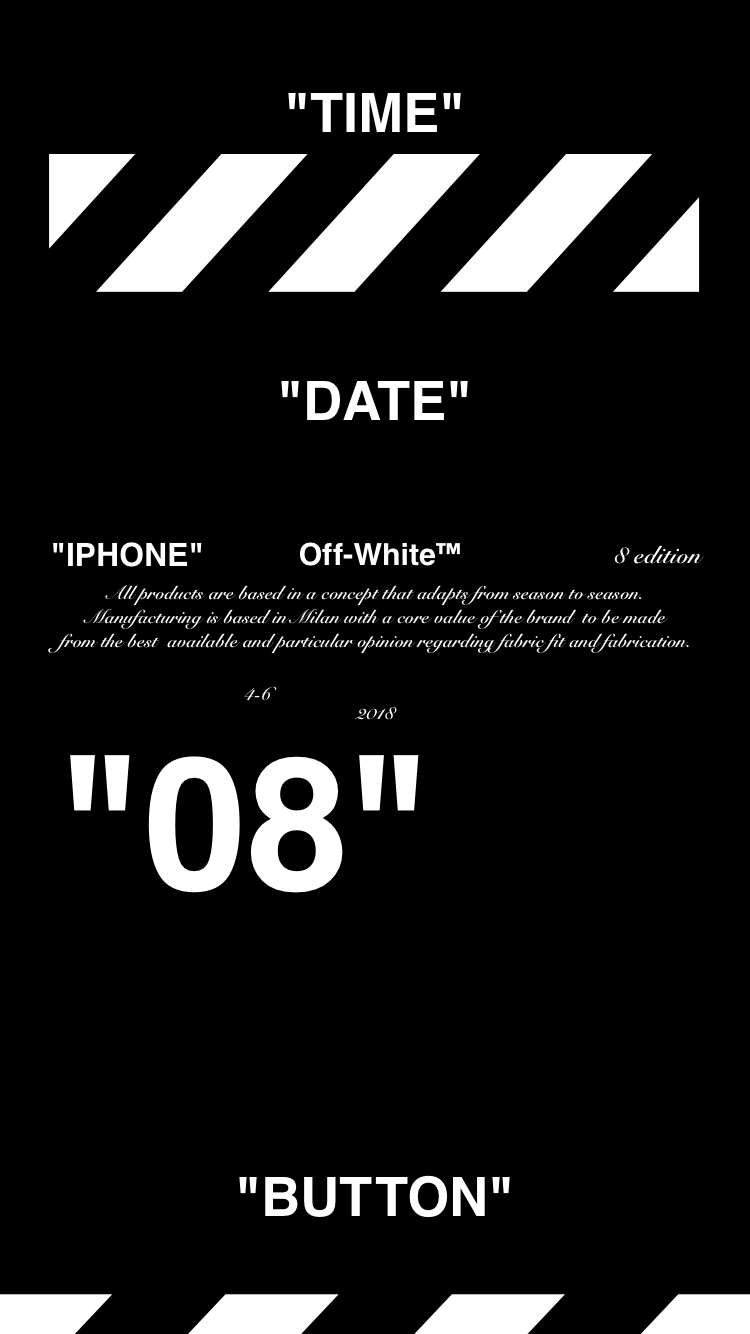 Off-White ™ “IPHONE 8” “PAPEL PINTADO” ”壁紙“ “OFFWHITE” 18/4 / 10-11 オ フ