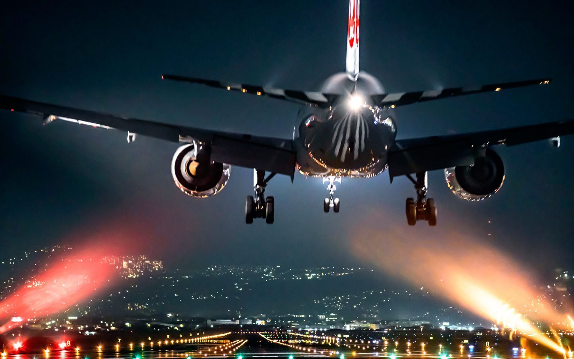 42 Fondos de pantalla de Avión - Avión despega en la noche (# 548726) - HD