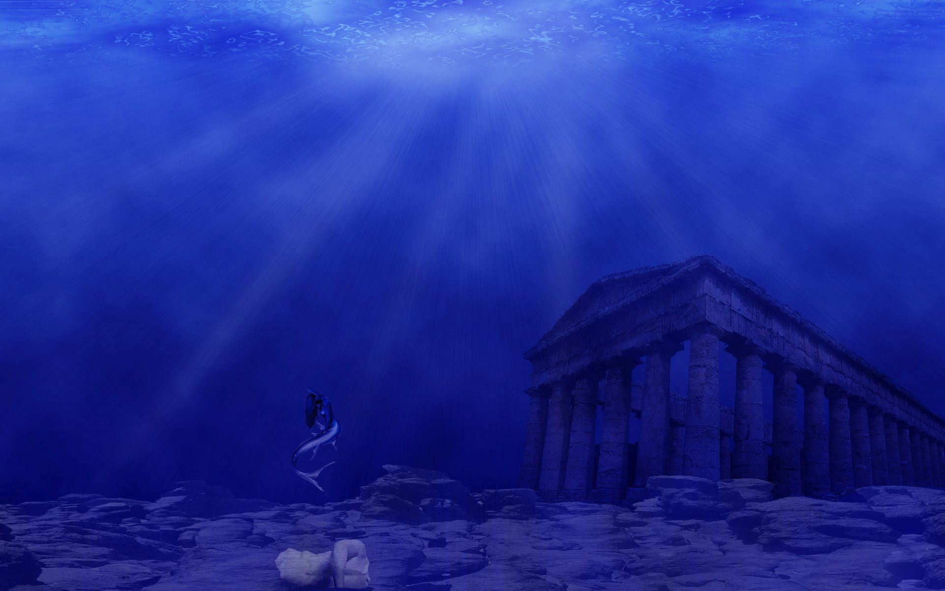 Sirena en el fondo del mar Fondos de pantalla # 41849