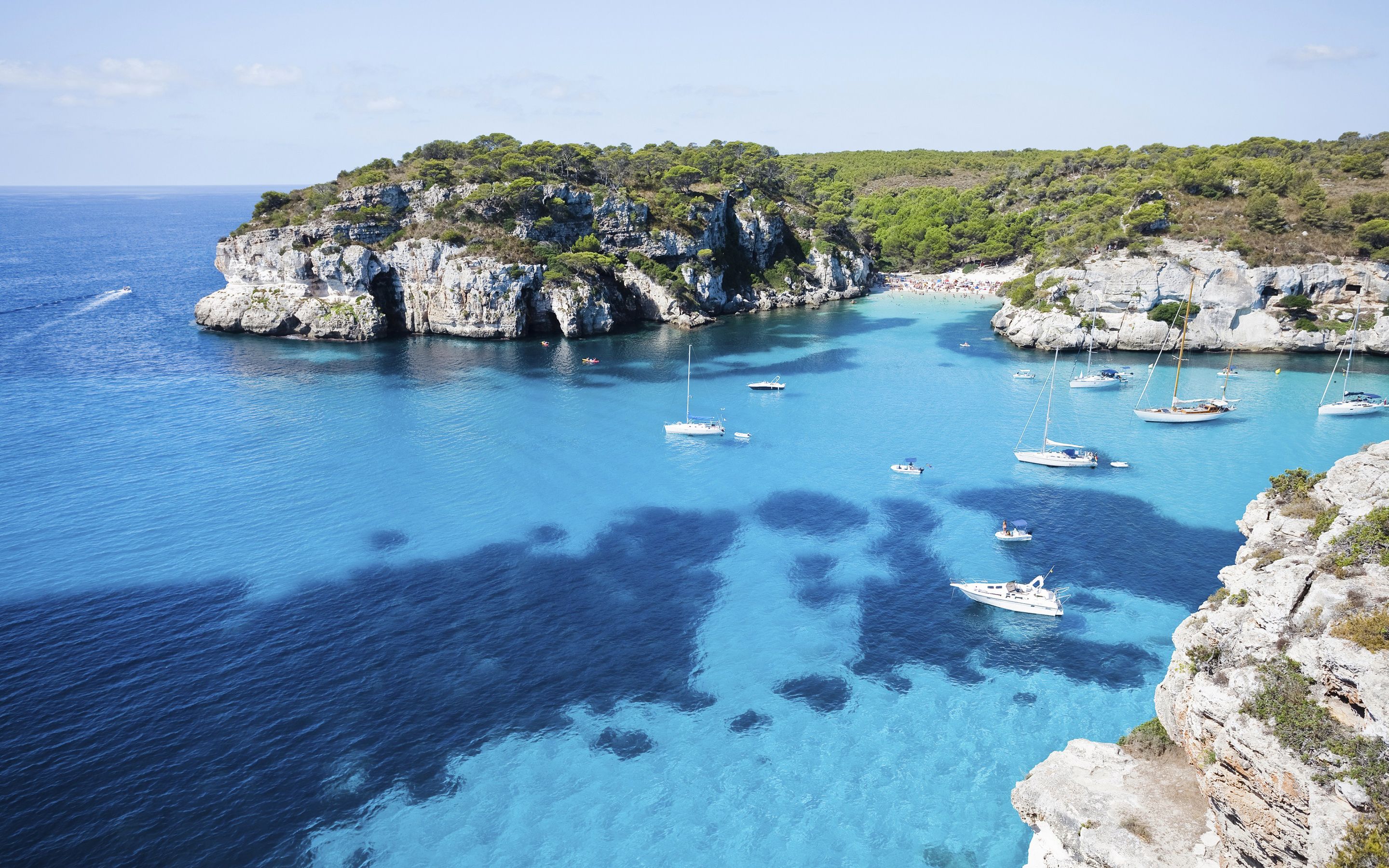 Descargar fondos de pantalla Menorca, 4k, Mar Mediterráneo, verano, bahía