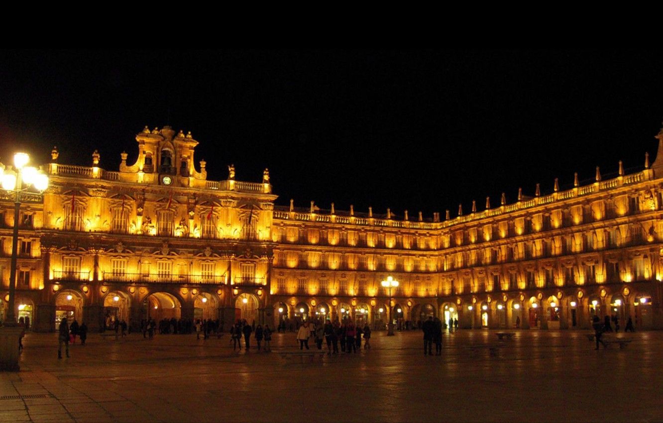Noche de papel tapiz, la ciudad, España, españa, imágenes de Salamanca para